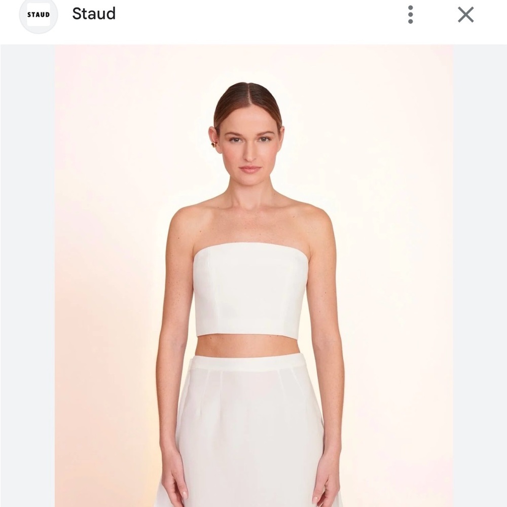 Staud White Strapless top
